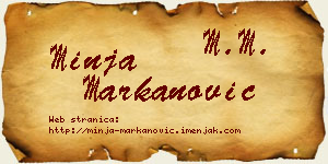Minja Markanović vizit kartica